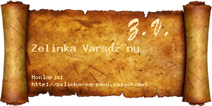 Zelinka Varsány névjegykártya